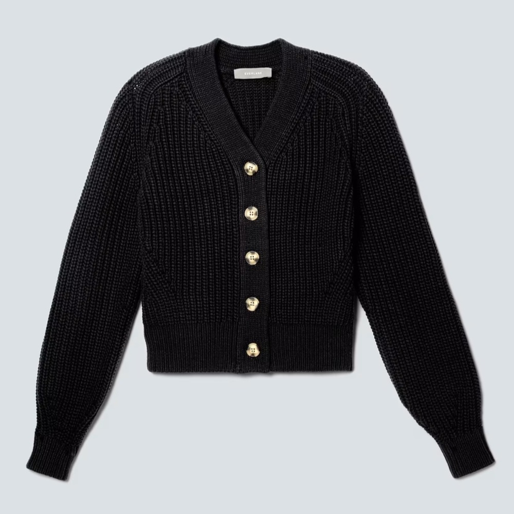 Everlane Black The Texture Cotton Cardigan